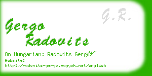 gergo radovits business card